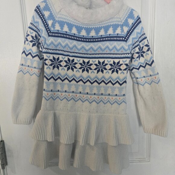 Gymboree Snowflake Fairisle Tiered Sweater Dress  4t - Picture 1 of 5